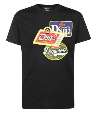 DSQUARED2 pánské tričko italské T-shirt NERO