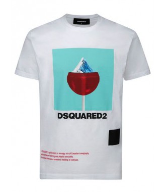 DSQUARED2 pánské tričko italské T-shirt BIANCO